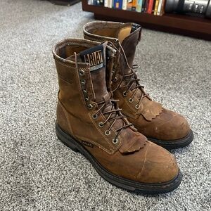Ariat WorkHog 8" Composite Toe Work Boots Brown Leather. Men’s Size 10D.